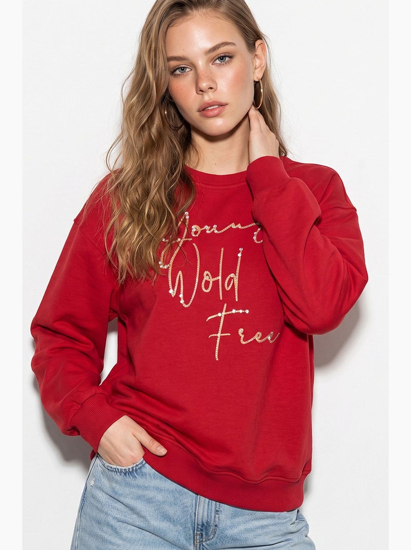 Sweat femme lucci Rouge - Kiabi