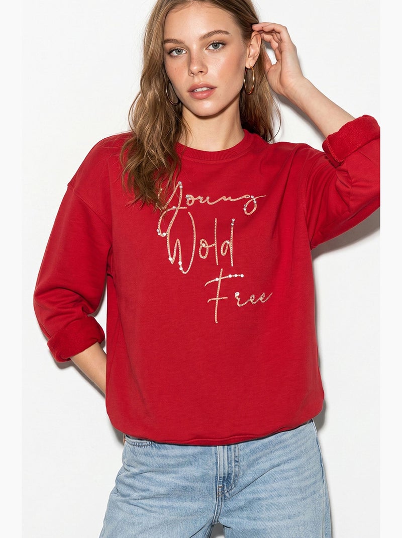 Sweat femme lucci Rouge - Kiabi