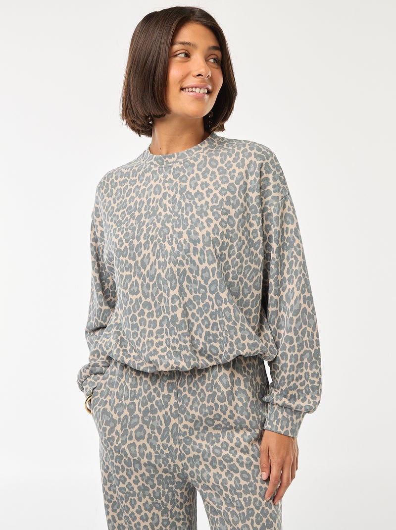 Pull Long Léopard Vert Kaki | Boutique leopard