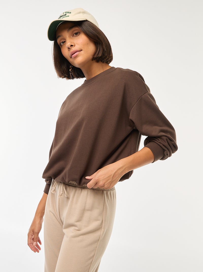 Sweat fit boule Marron - Kiabi