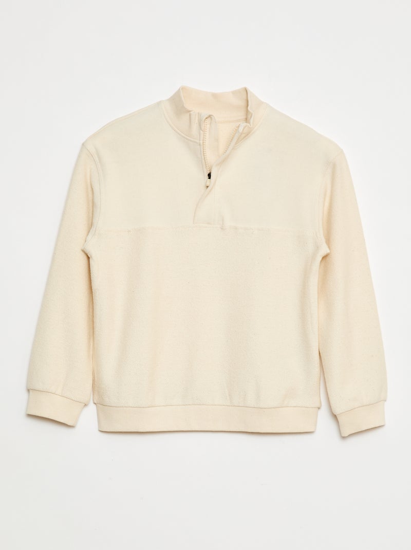 Sweat forme loose col camionneur Beige - Kiabi