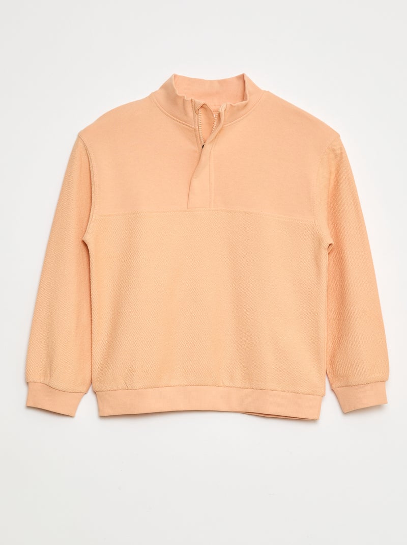Sweat forme loose col camionneur Orange - Kiabi