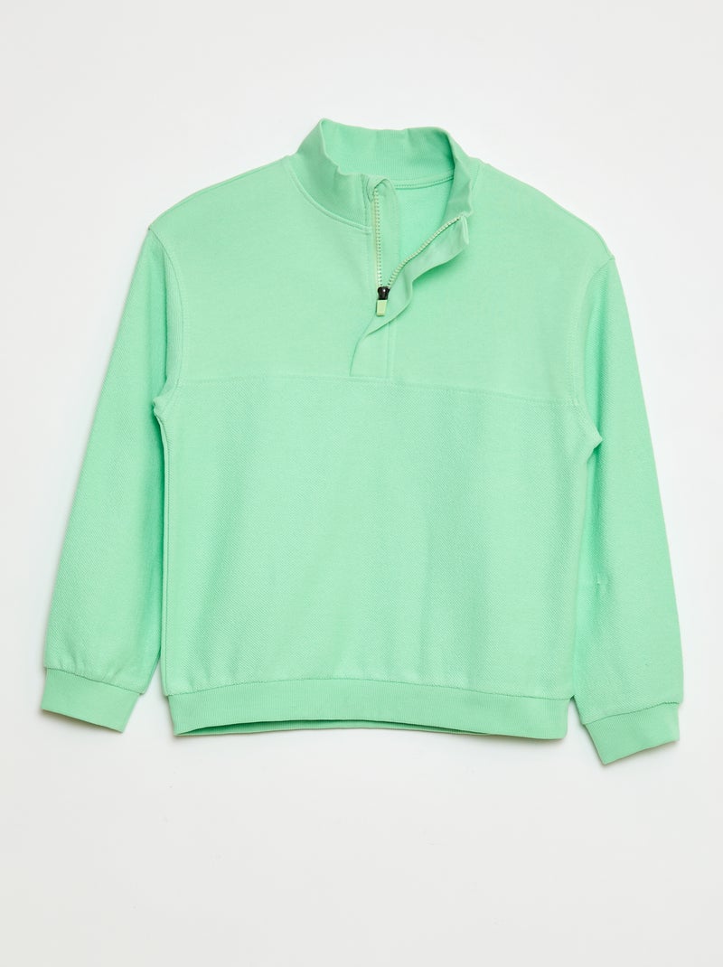 Sweat forme loose col camionneur Vert - Kiabi