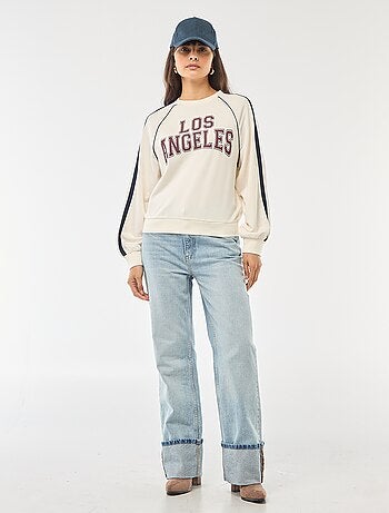 Sweat french terry avec bandes contrastées