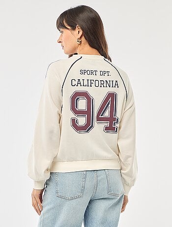 Sweat french terry avec bandes contrastées