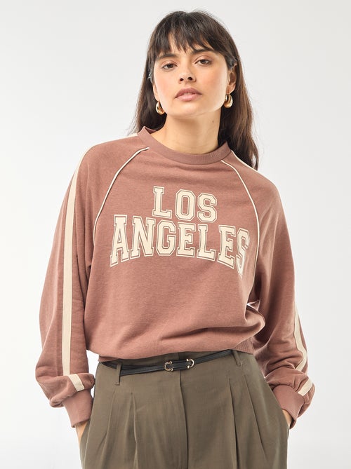 Sweat french terry avec bandes contrastées - Kiabi