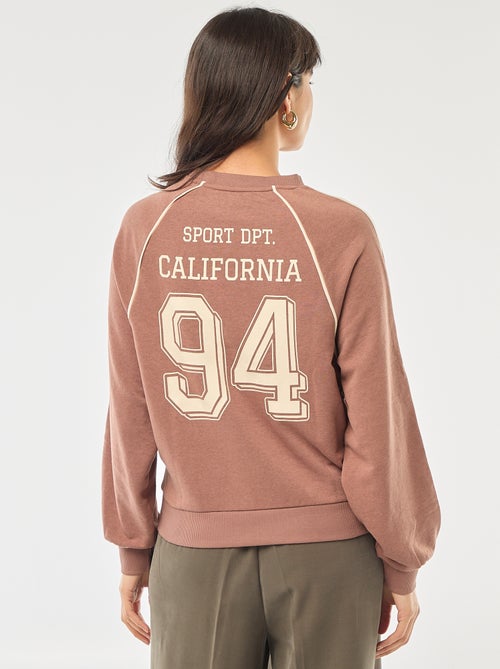 Sweat french terry avec bandes contrastées - Kiabi