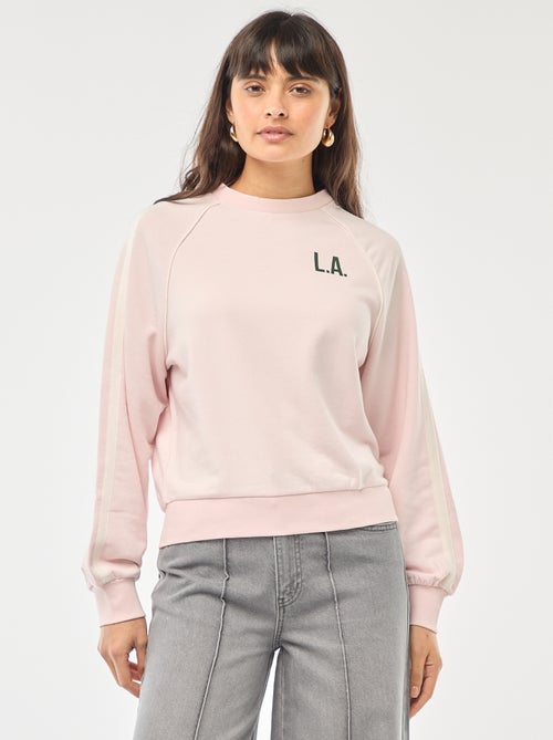 Sweat french terry avec bandes contrastées - Kiabi