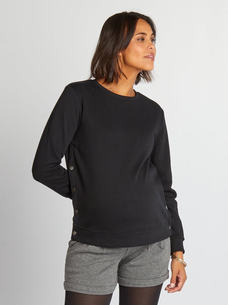 Sweat grossesse et allaitement noir - Kiabi