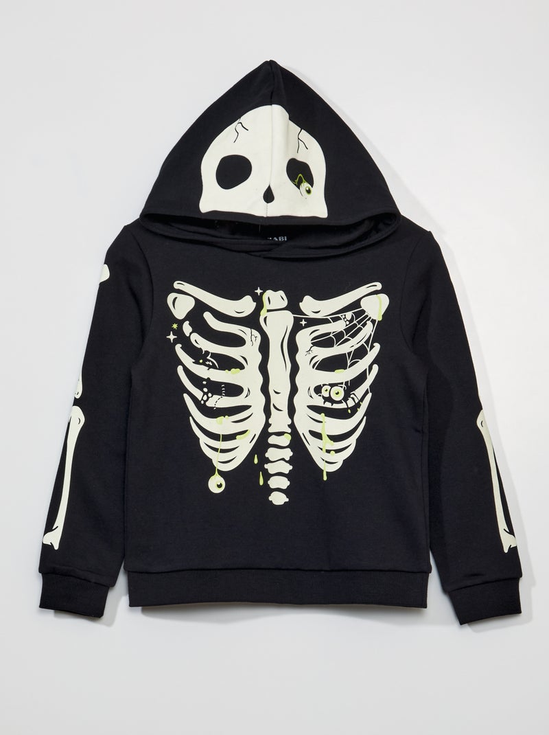 Sweat 'Halloween' à capuche Noir - Kiabi
