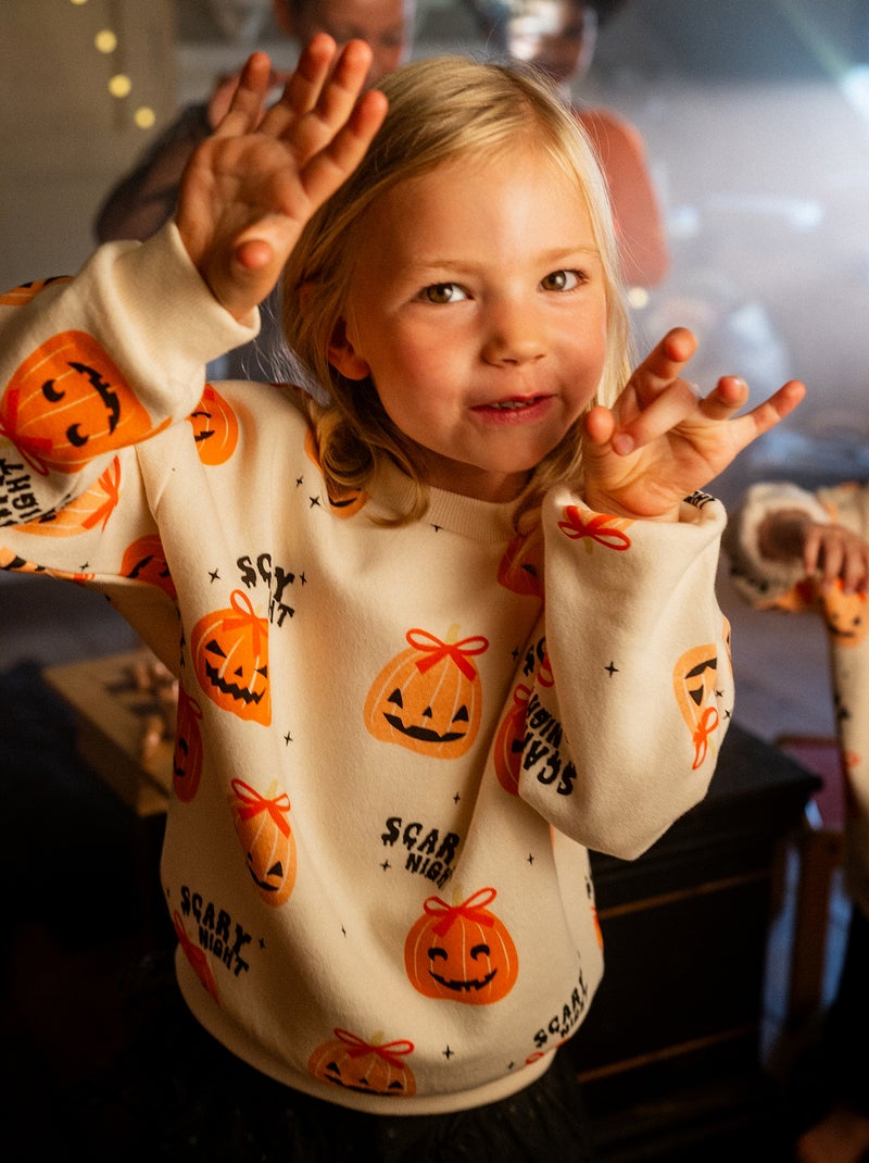 Sweat 'Halloween' en polaire Beige - Kiabi