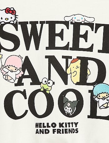 Sweat 'Hello Kitty' avec imprimés et broderies
