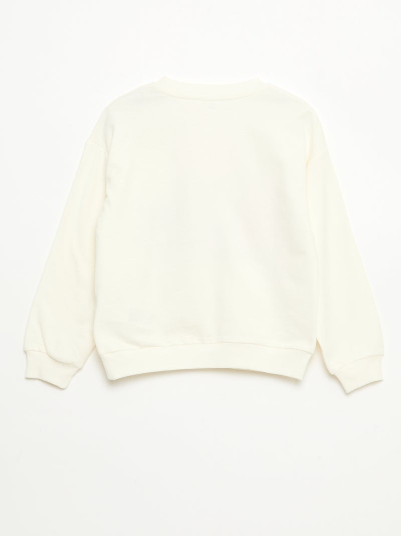 Sweat 'Hello Kitty & Kuromi' col rond Blanc - Kiabi