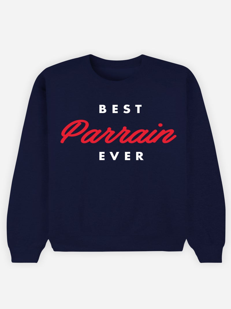 Sweat Homme - BEST PARRAIN EVER Bleu marine - Kiabi