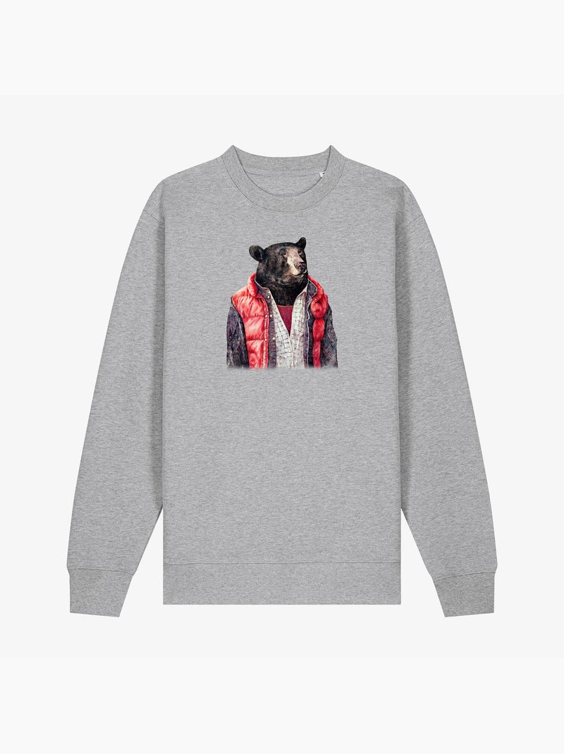 Sweat Homme - BLACK BEAR Gris chiné - Kiabi