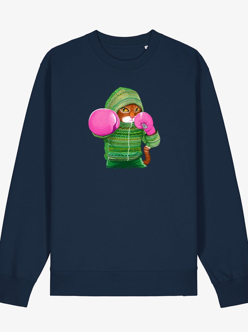 Sweat Homme - BOXING CAT GINGER Bleu marine - Kiabi