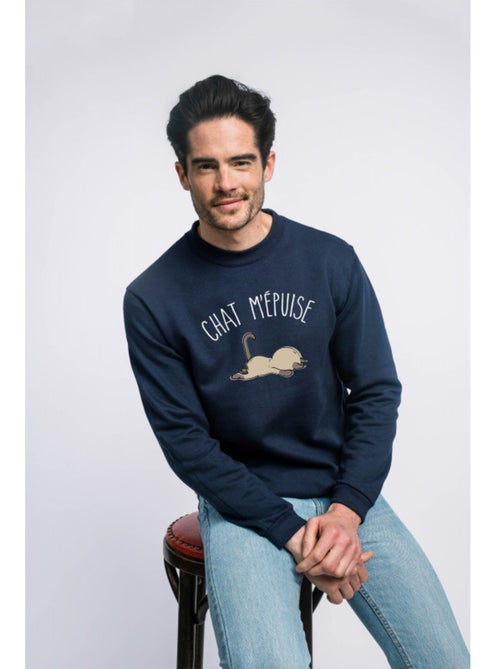 Sweat Homme - CHAT M'EPUISE - Kiabi