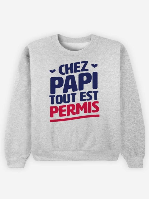 Sweat Homme - CHEZ PAPI TOUT EST PERMIS - Kiabi Sweat Homme - CHEZ PAPI TOUT EST PERMIS - Kiabi