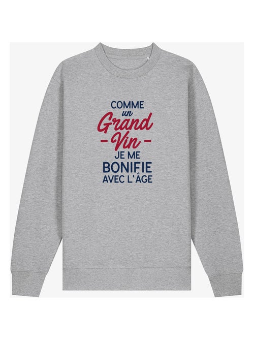 Sweat Homme - COMME UN GRAND VIN JE ME BONIFIE AVEC L'ÂGE WAF - Kiabi Sweat Homme - COMME UN GRAND VIN JE ME BONIFIE AVEC L'ÂGE WAF - Kiabi