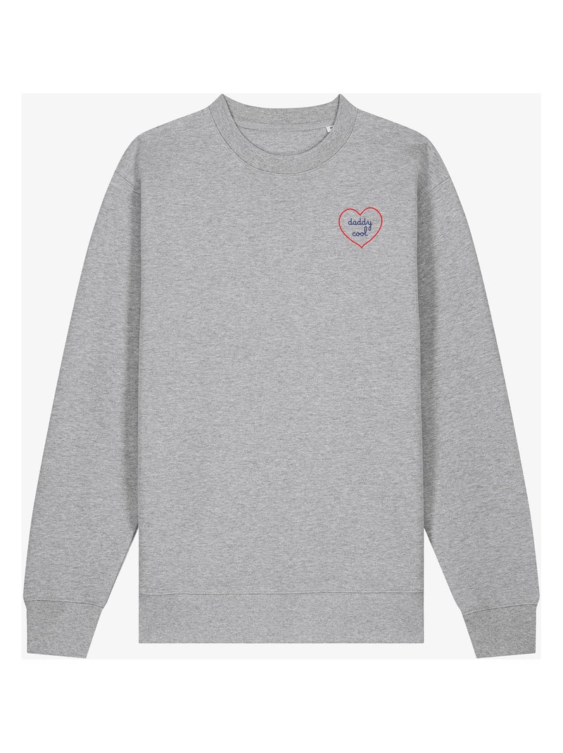 Sweat Homme - DADDY COOL - COEUR Gris chiné - Kiabi