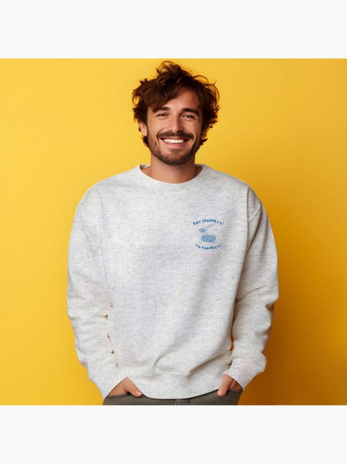 Sweat Homme - EAT SPAGHETTI TO FORGETTI - Kiabi Sweat Homme - EAT SPAGHETTI TO FORGETTI - Kiabi