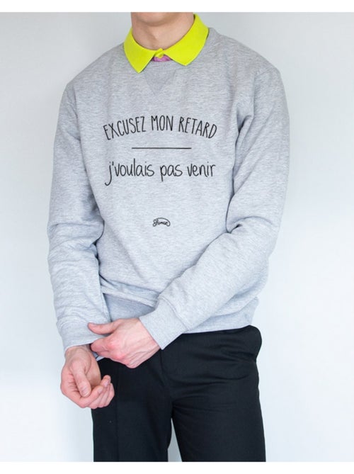 Sweat Homme - EXCUSEZ MON RETARD J'VOULAIS PAS VENIR - Kiabi Sweat Homme - EXCUSEZ MON RETARD J'VOULAIS PAS VENIR - Kiabi
