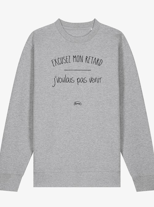 Sweat Homme - EXCUSEZ MON RETARD J'VOULAIS PAS VENIR - Kiabi Sweat Homme - EXCUSEZ MON RETARD J'VOULAIS PAS VENIR - Kiabi