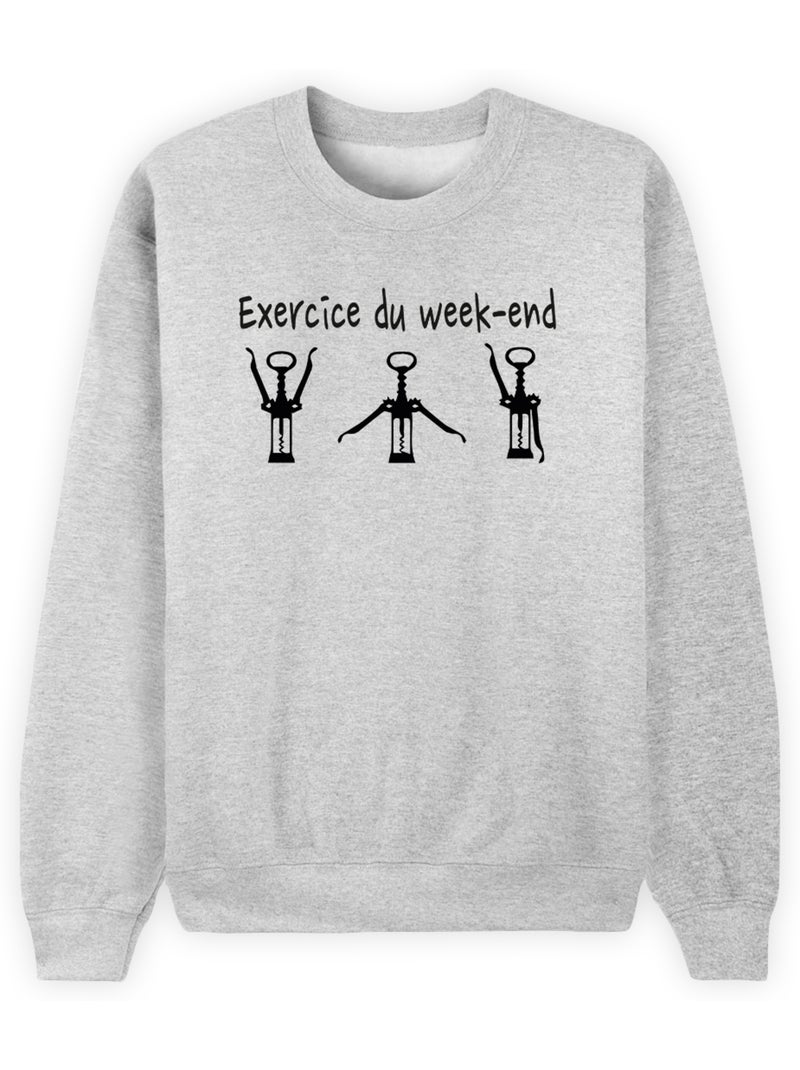 Sweat Homme - EXERCICE DU WEEK-END Gris chiné - Kiabi