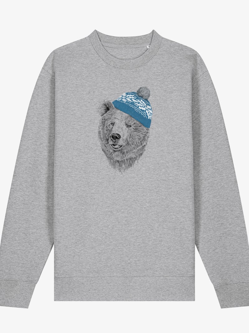 Sweat Homme - HELLO WINTER Gris chiné - Kiabi
