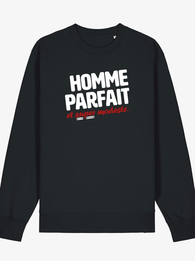 Sweat Homme - HOMME PARFAIT ET SUPER MODESTE Noir - Kiabi