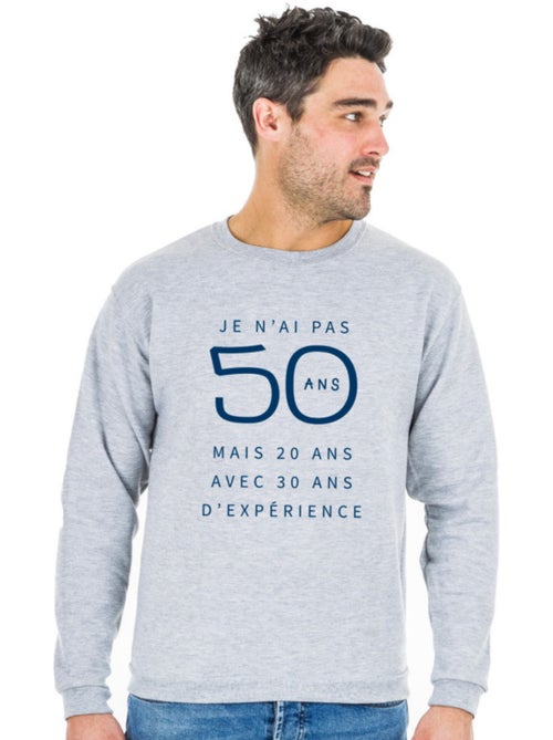 Sweat Homme - JE N'AI PAS 50 ANS MAIS 20 ANS AVEC 30 ANS D'EXPERIENCE WAF - Kiabi Sweat Homme - JE N'AI PAS 50 ANS MAIS 20 ANS AVEC 30 ANS D'EXPERIENCE WAF - Kiabi