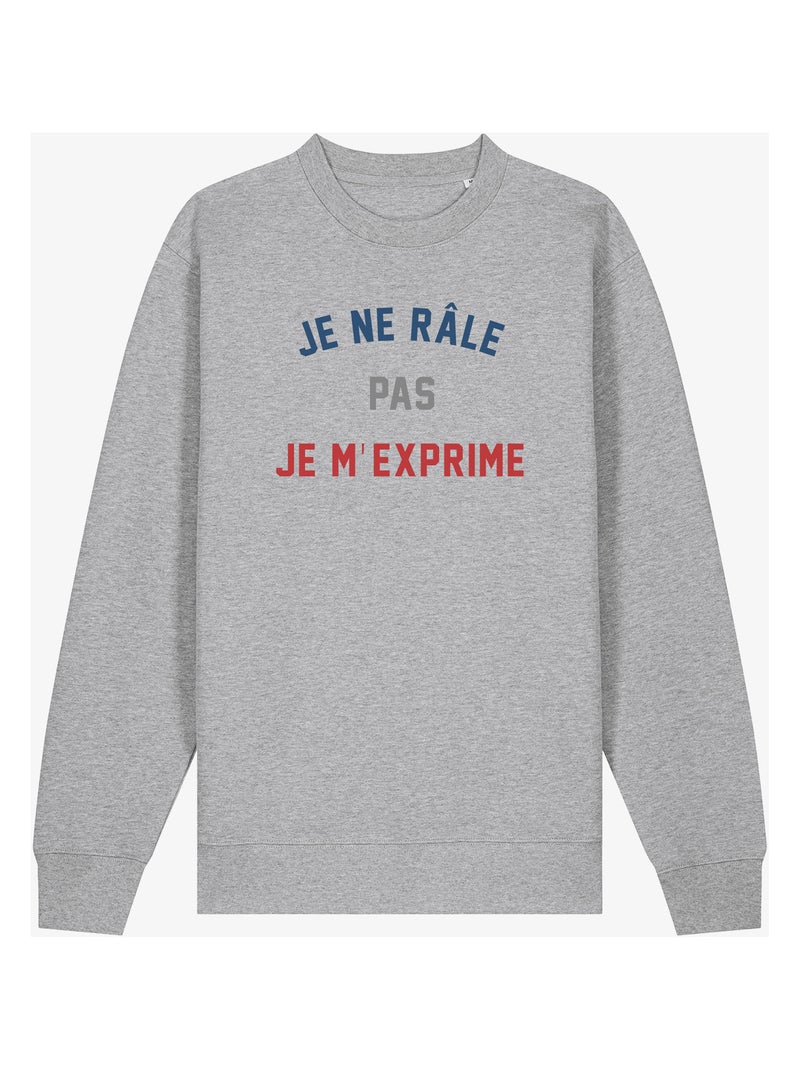 Sweat Homme - JE NE RÂLE PAS JE M'EXPRIME Gris chiné - Kiabi