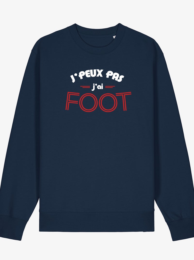 Sweat Homme - J'PEUX PAS J'AI FOOT Bleu marine - Kiabi