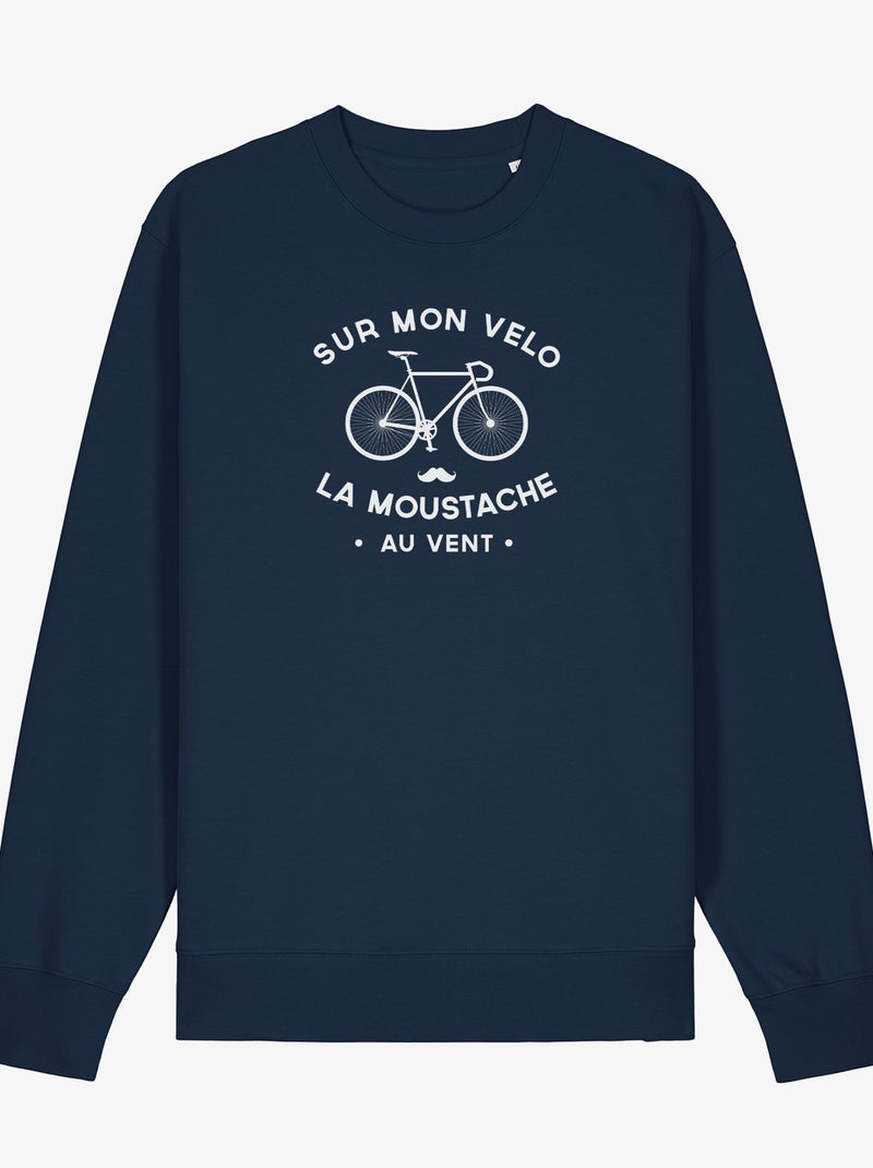 Sweat Homme - LA MOUSTACHE AU VENT Bleu marine - Kiabi