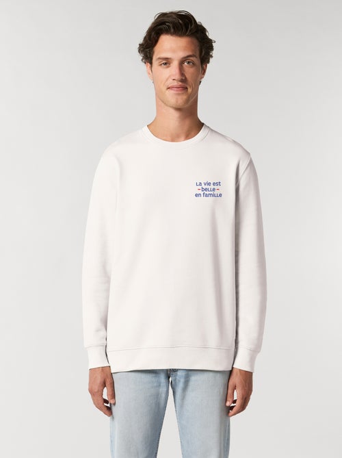 Sweat Homme - LA VIE EST BELLE EN FAMILLE COEUR - Kiabi Sweat Homme - LA VIE EST BELLE EN FAMILLE COEUR - Kiabi