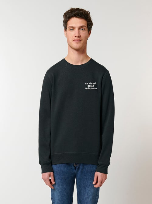 Sweat Homme - LA VIE EST BELLE EN FAMILLE COEUR - Kiabi Sweat Homme - LA VIE EST BELLE EN FAMILLE COEUR - Kiabi