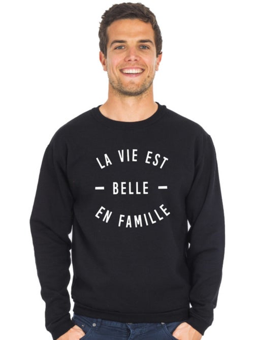 Sweat Homme - LA VIE EST BELLE EN FAMILLE - Kiabi