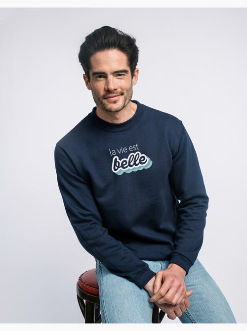 Sweat Homme - LA VIE EST BELLE VERT - Kiabi Sweat Homme - LA VIE EST BELLE VERT - Kiabi