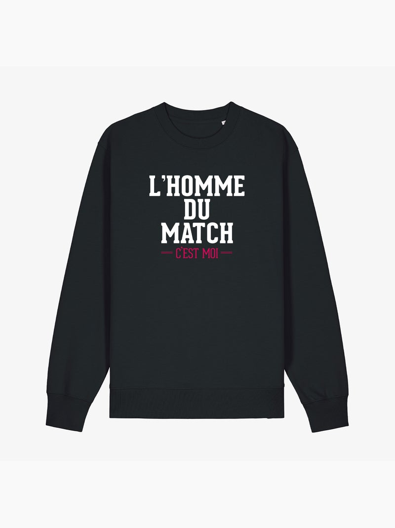 Sweat Homme - L'HOMME DU MATCH C'EST MOI Noir - Kiabi