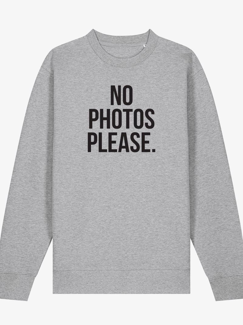 Sweat Homme - NO PHOTOS PLEASE Gris chiné - Kiabi