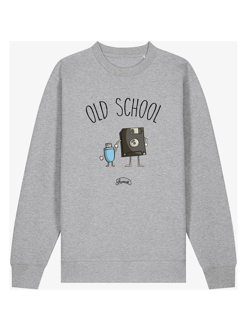Sweat Homme - OLD SCHOOL Gris chiné - Kiabi
