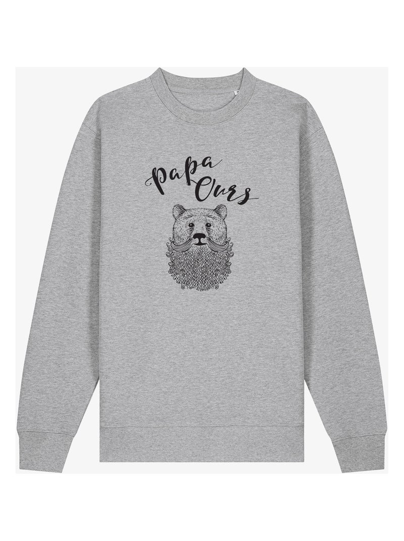 Sweat Homme - PAPA OURS Gris chiné - Kiabi