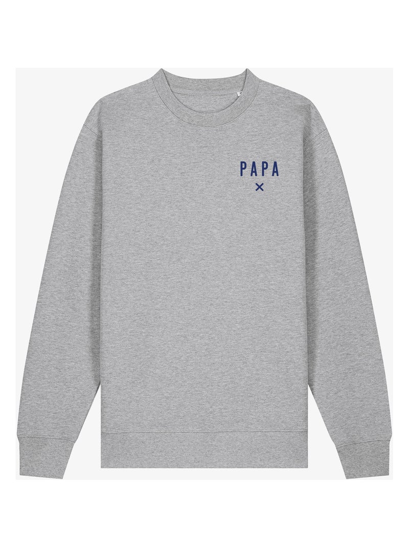 Sweat Homme - PAPA X CŒUR WAF Gris chiné - Kiabi