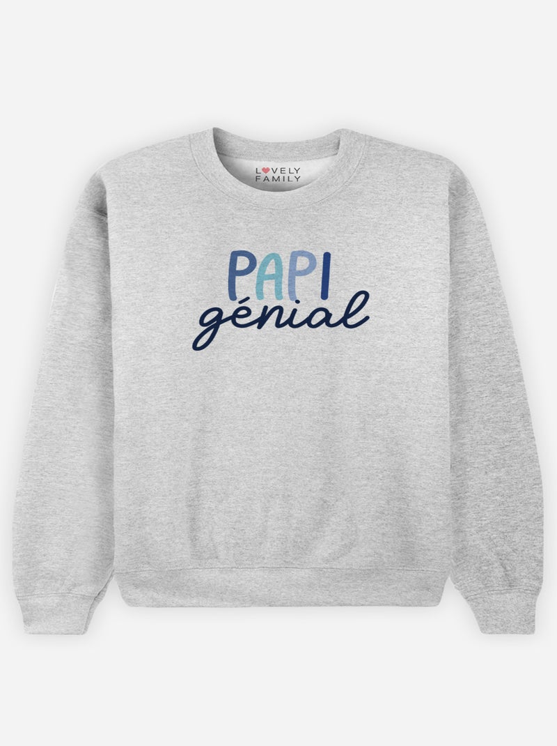 Sweat Homme - PAPI GENIAL Gris chiné - Kiabi