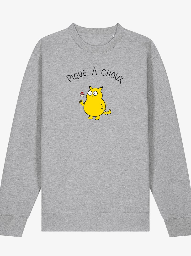 Sweat Homme - PIQUE À CHOUX Gris chiné - Kiabi