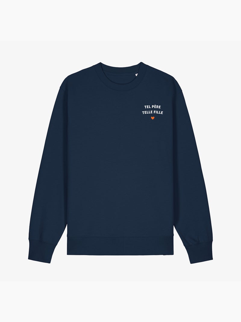 Sweat Homme - TEL PÈRE TELLE FILLE CŒUR Bleu marine - Kiabi