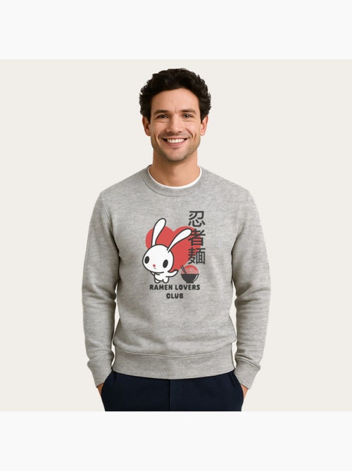 Sweat Homme - TORC RAMEN LOVERS CLUB BUNNY - Kiabi Sweat Homme - TORC RAMEN LOVERS CLUB BUNNY - Kiabi