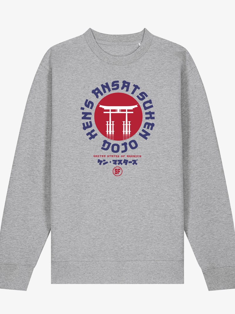 Sweat Homme - UNITED STATES OF AMERICA STREET FIGHTER Gris chiné - Kiabi