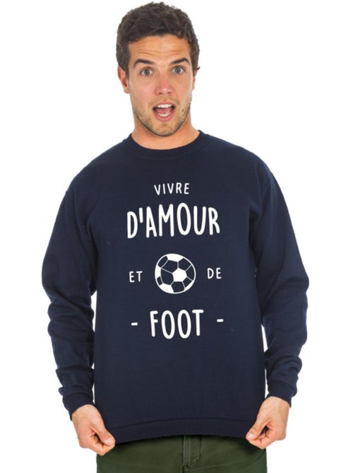 Sweat Homme - VIVRE D'AMOUR ET DE FOOT - Kiabi