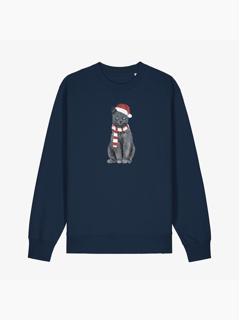 Sweat Homme - XMAS CAT Bleu marine - Kiabi